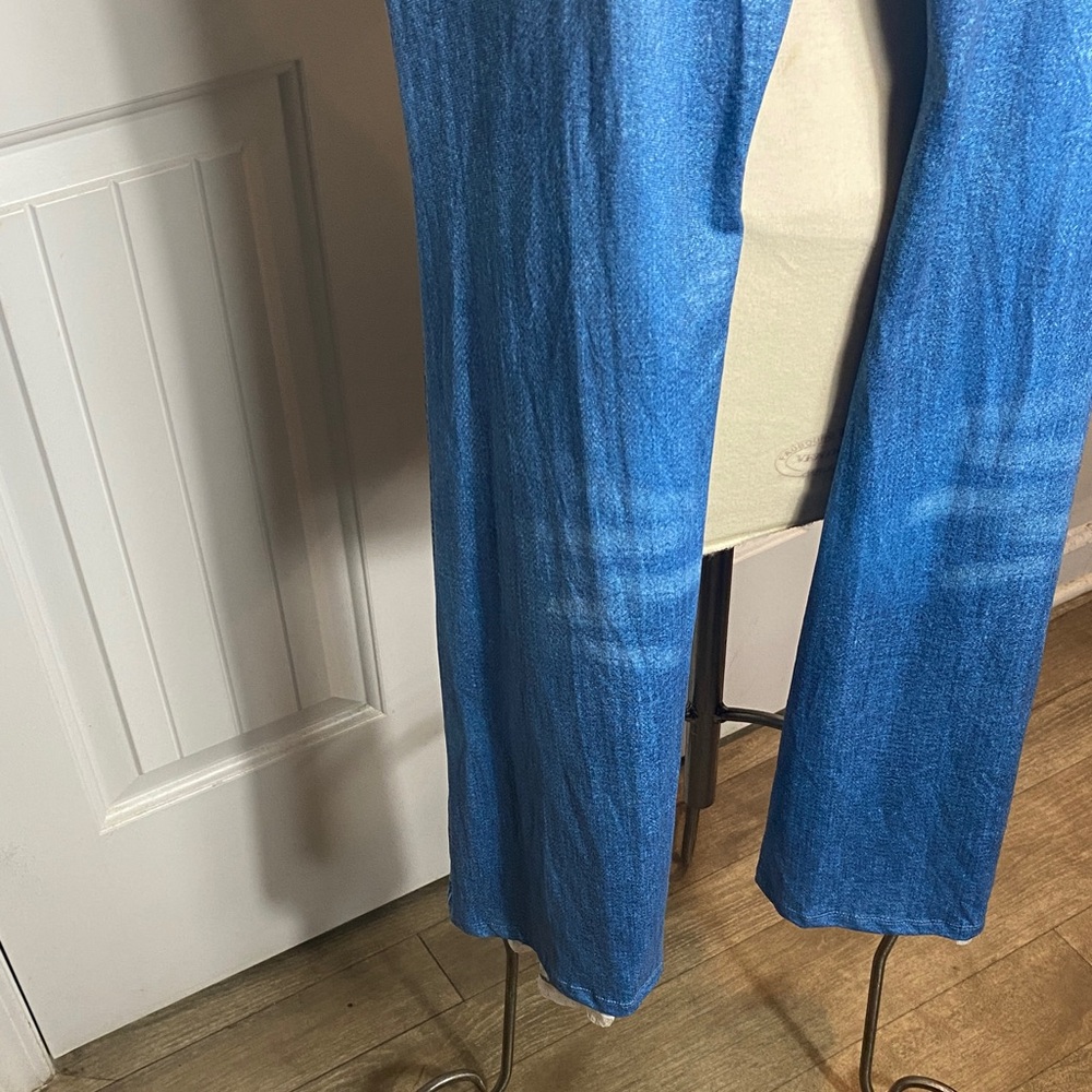 Blue Lace Trim Leggings - Picture 10 of 11